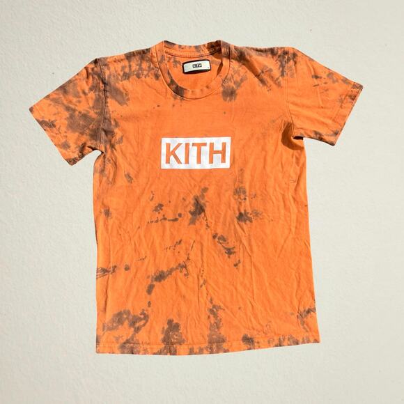 KITH orange tie dye graphic logo tshirt men's streetwear - Picture 1 of 6